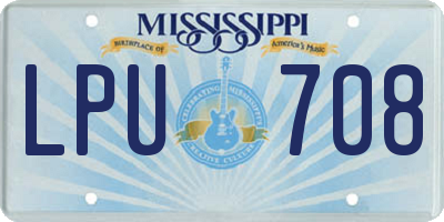 MS license plate LPU708