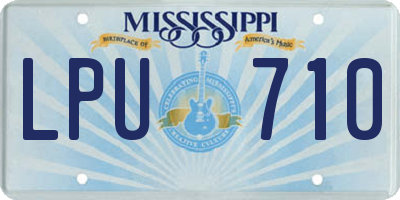 MS license plate LPU710