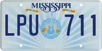 MS license plate LPU711