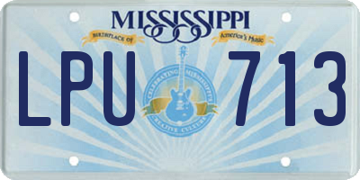 MS license plate LPU713