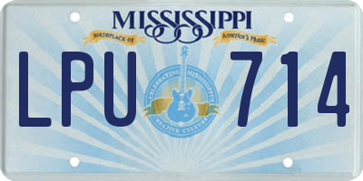 MS license plate LPU714
