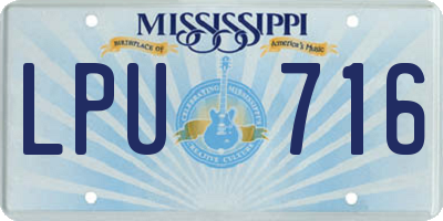 MS license plate LPU716