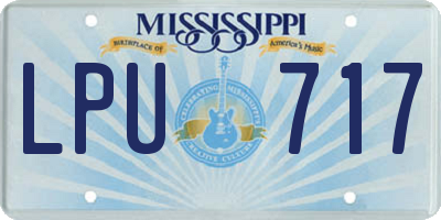 MS license plate LPU717