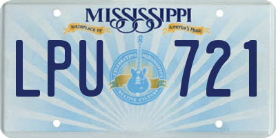 MS license plate LPU721