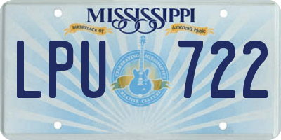 MS license plate LPU722