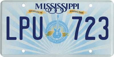 MS license plate LPU723