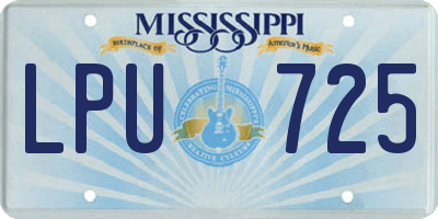 MS license plate LPU725