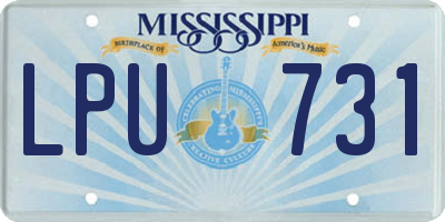 MS license plate LPU731