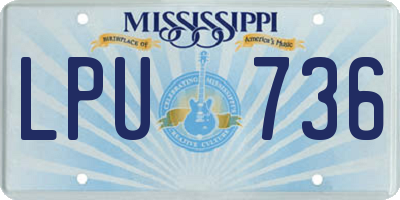 MS license plate LPU736