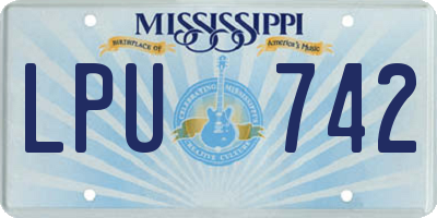 MS license plate LPU742
