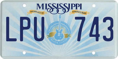 MS license plate LPU743