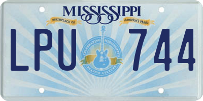 MS license plate LPU744