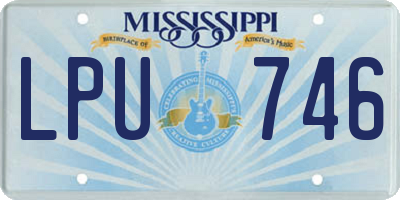 MS license plate LPU746