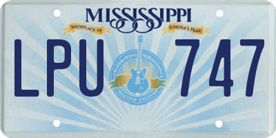 MS license plate LPU747