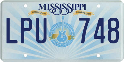 MS license plate LPU748