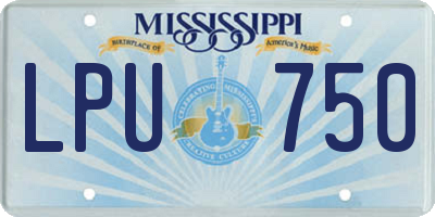 MS license plate LPU750