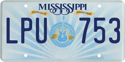 MS license plate LPU753