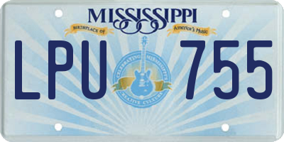 MS license plate LPU755