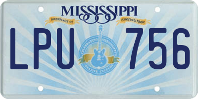 MS license plate LPU756