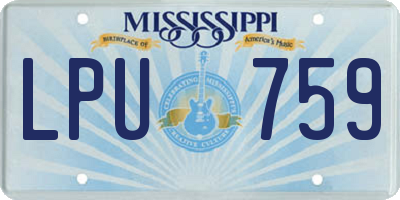 MS license plate LPU759