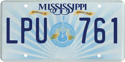 MS license plate LPU761