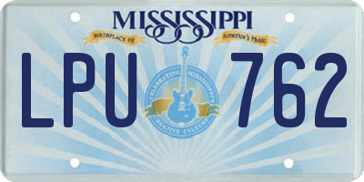 MS license plate LPU762
