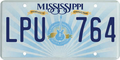MS license plate LPU764