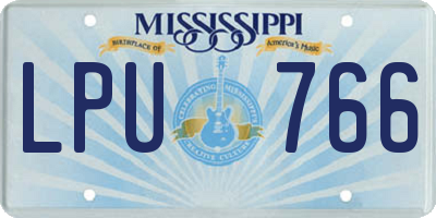 MS license plate LPU766