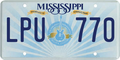 MS license plate LPU770