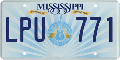 MS license plate LPU771