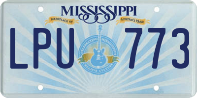 MS license plate LPU773