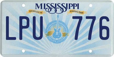 MS license plate LPU776