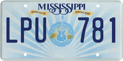 MS license plate LPU781