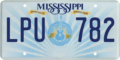 MS license plate LPU782