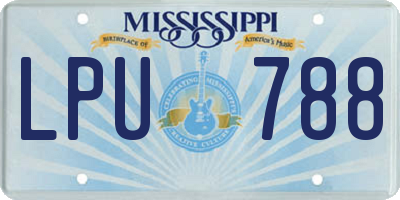 MS license plate LPU788