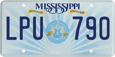 MS license plate LPU790