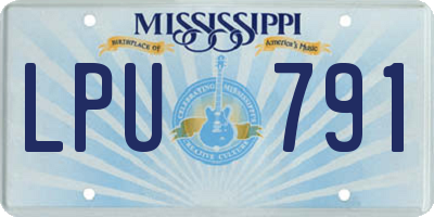 MS license plate LPU791
