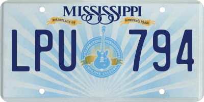MS license plate LPU794