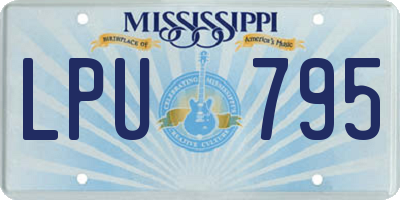 MS license plate LPU795