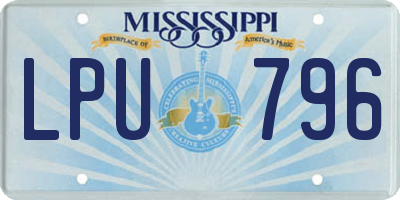 MS license plate LPU796