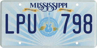 MS license plate LPU798