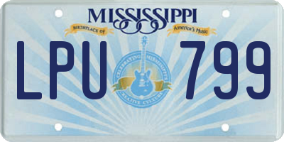 MS license plate LPU799