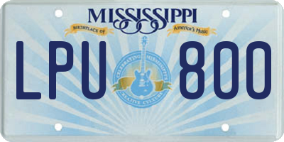 MS license plate LPU800