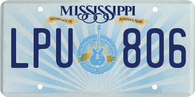MS license plate LPU806