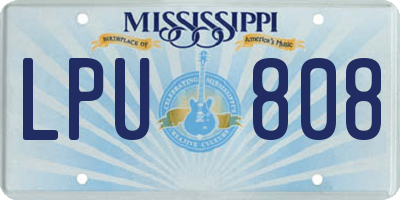 MS license plate LPU808