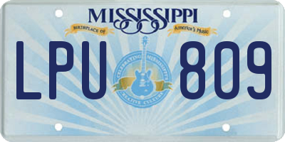 MS license plate LPU809