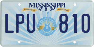MS license plate LPU810