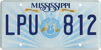 MS license plate LPU812