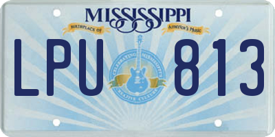 MS license plate LPU813