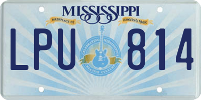 MS license plate LPU814